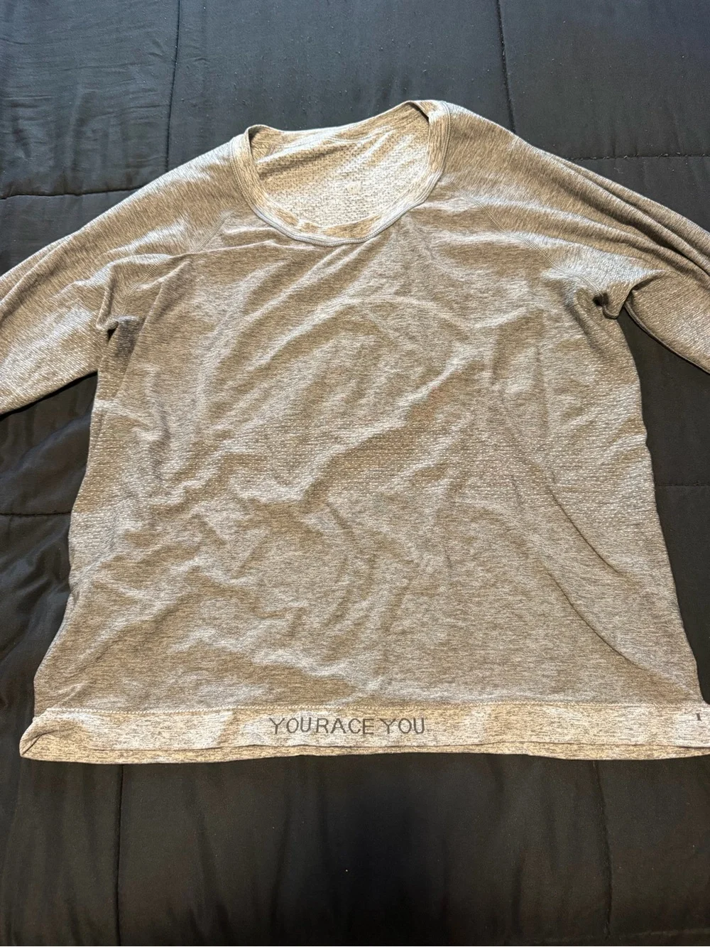 Light Gray Long Sleeve Crewneck Top Lululemon Womens Size 12